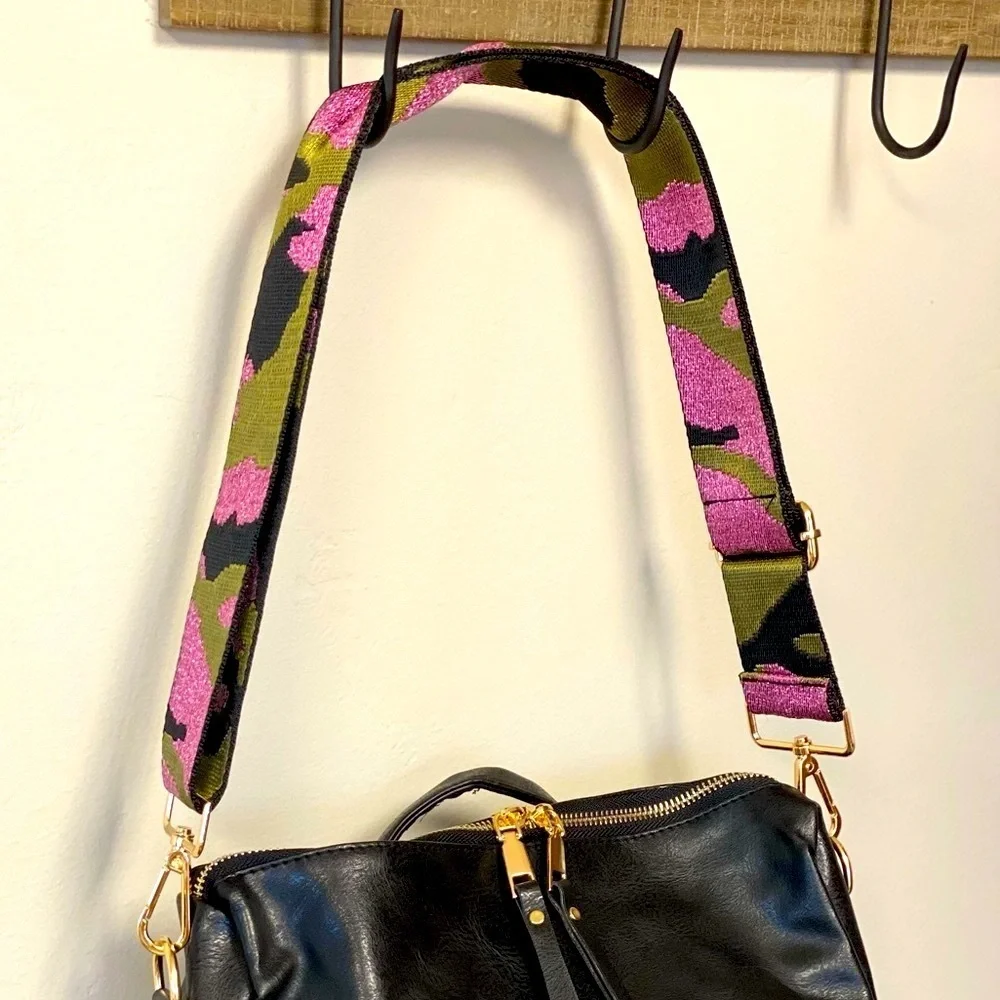 Brand NEW Crossbody Strap for any Bag in Metallic Lavender Camo 💜💚